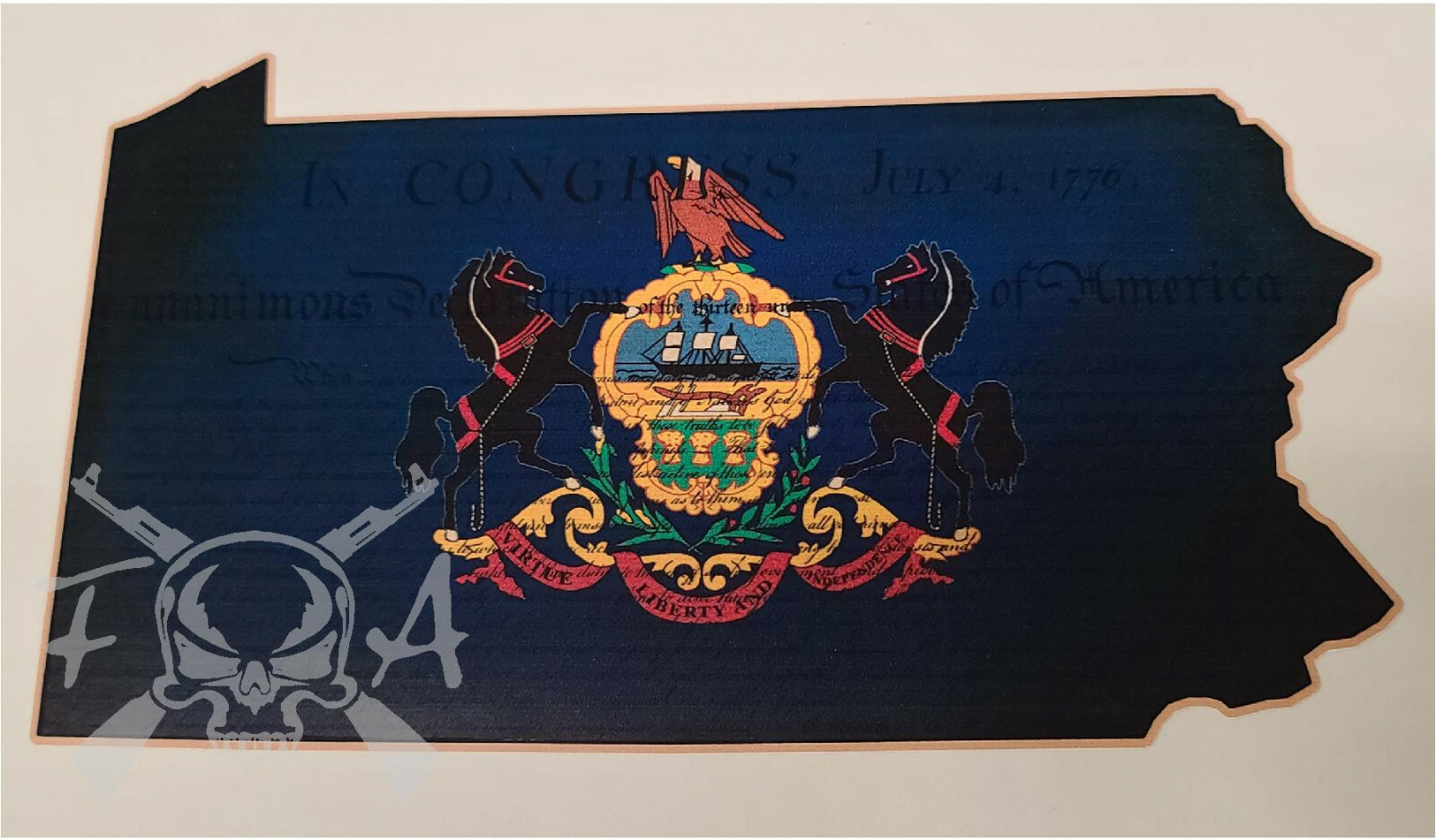 PA Declaration State Flag Vinyl Sticker Decal Pennsylvania outline silhouette