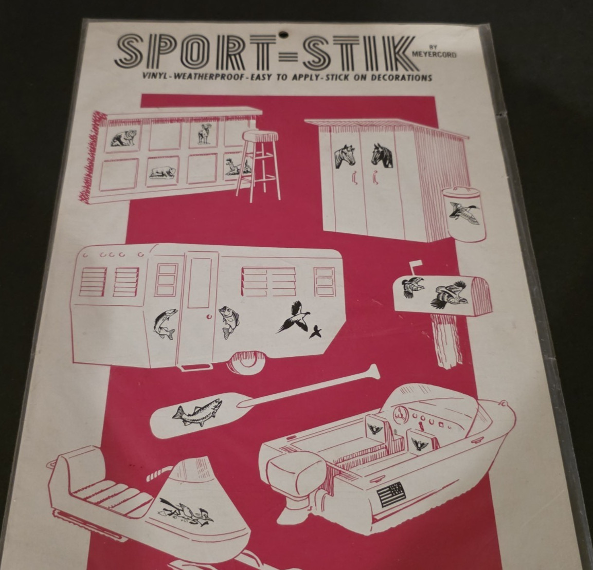 1960's-70's SPORT STIK Original Vinyl Sticker-Decal-UNUSED-Great Display-NOS