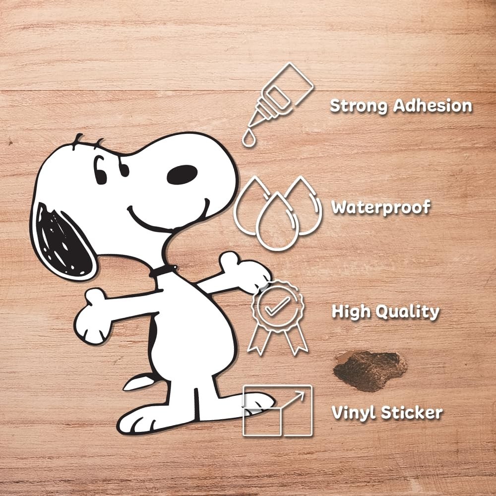 Cute and aesthetic sticker of Peanuts Snoopy smiling 3"W x 4.5"H