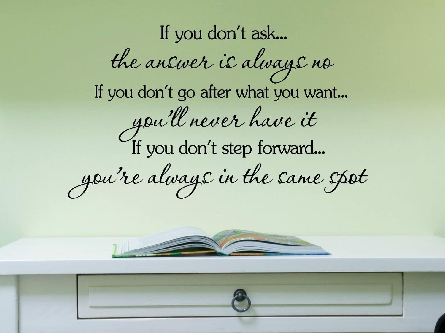 if you don't ask Vinyl Wall Art Inspirational Quotes Saying Home Decor Decal