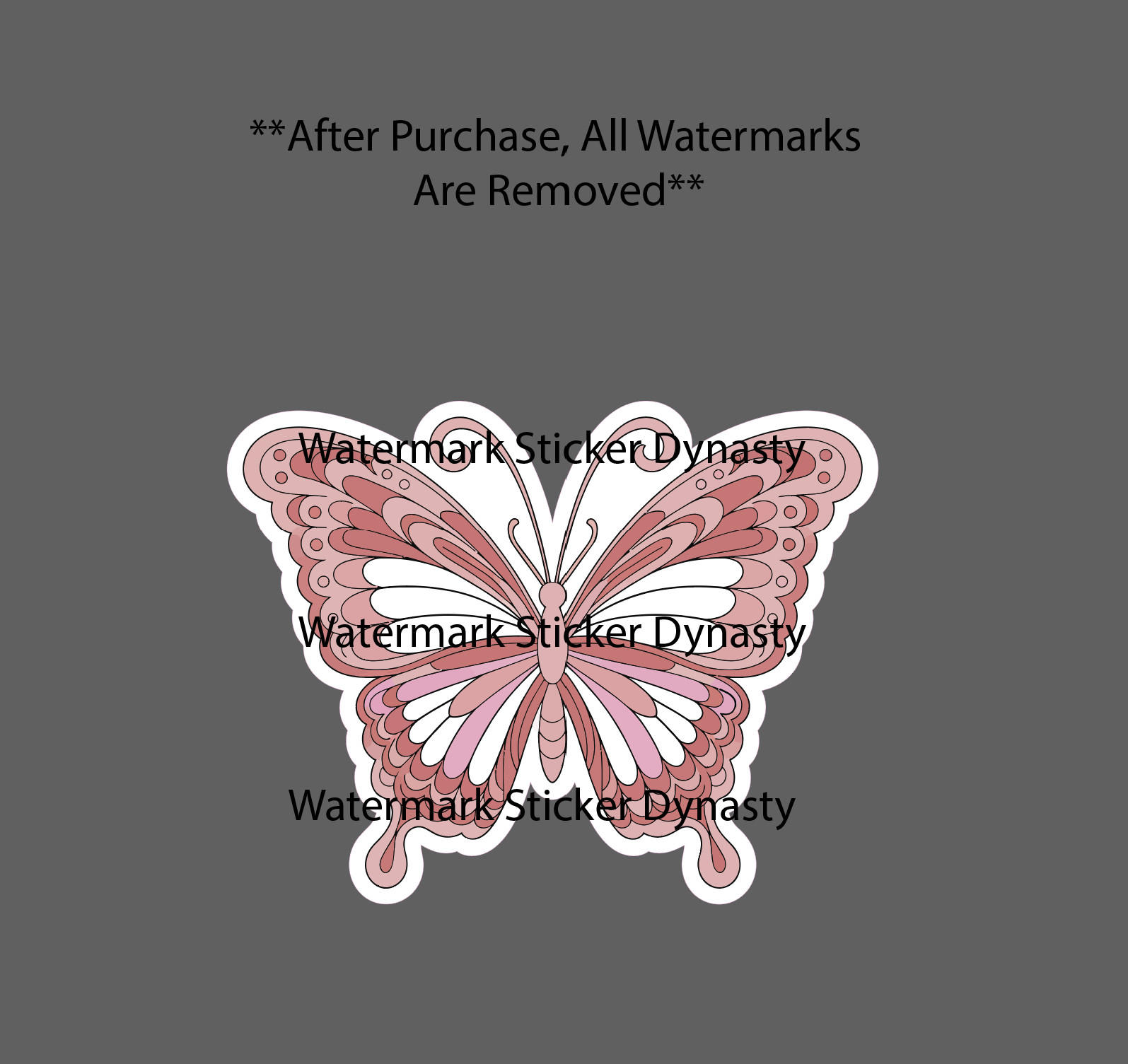 Pink Butterfly Sticker Waterproof Decal Animal Abstract Art Wildlife Gift NEW