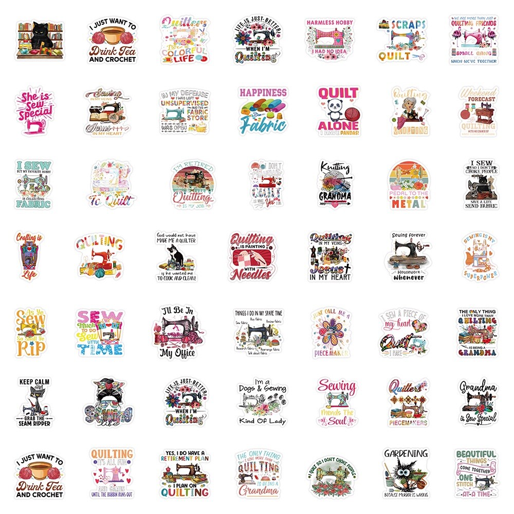20 Random Sewing Stickers Quilting DIY Craft Decals Laptop Hydro Free Shipping!