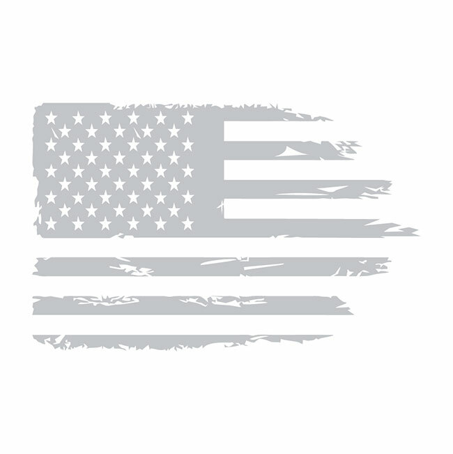Automotive Distressed American Flag Die Cut Decal Multiple color