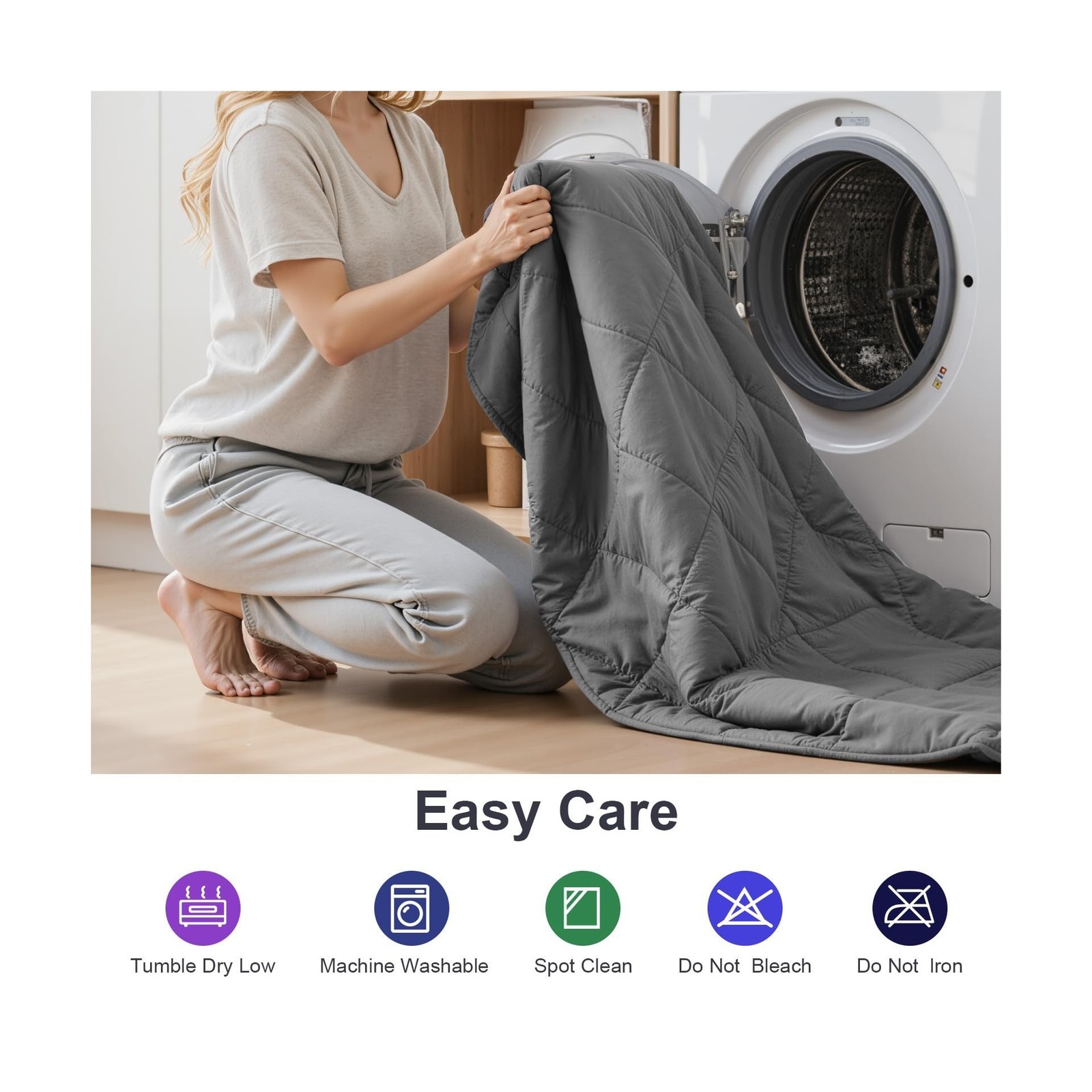 Weighted Blanket for Adults – 15lbs 48"x72" Cooling Heavy Blank… USA FAST SHIP
