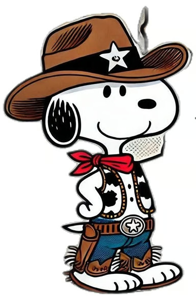 Cowboy Snoopy Sticker Decal Laptop Wall Mirror Cup Tumblr Locker