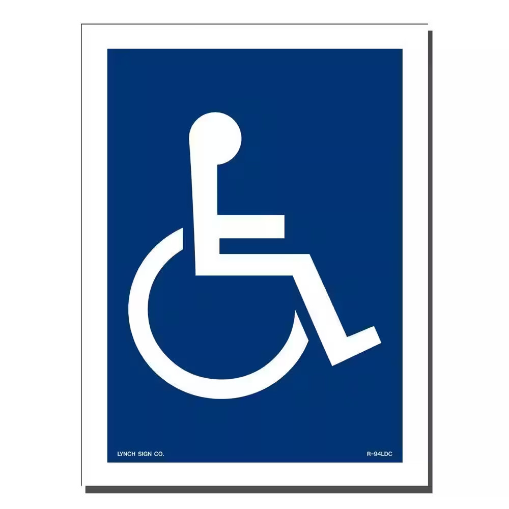 6 In. X 8 In. Decal Blue on White Sticker Accessible Symbol