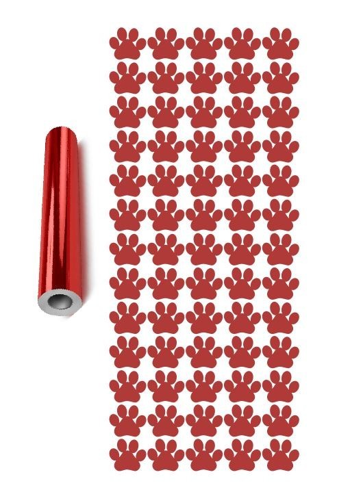 Paw Stickers Sticker Chrome Red 3/4" DC15 Envelope Seals Arts & Crafts Vinyl