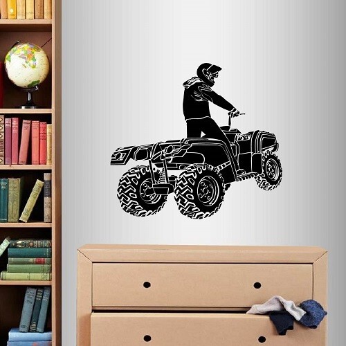 Vinyl Decal Four Wheeler Quad Extreme Sports Boy Room Decor Wall Sticker 693