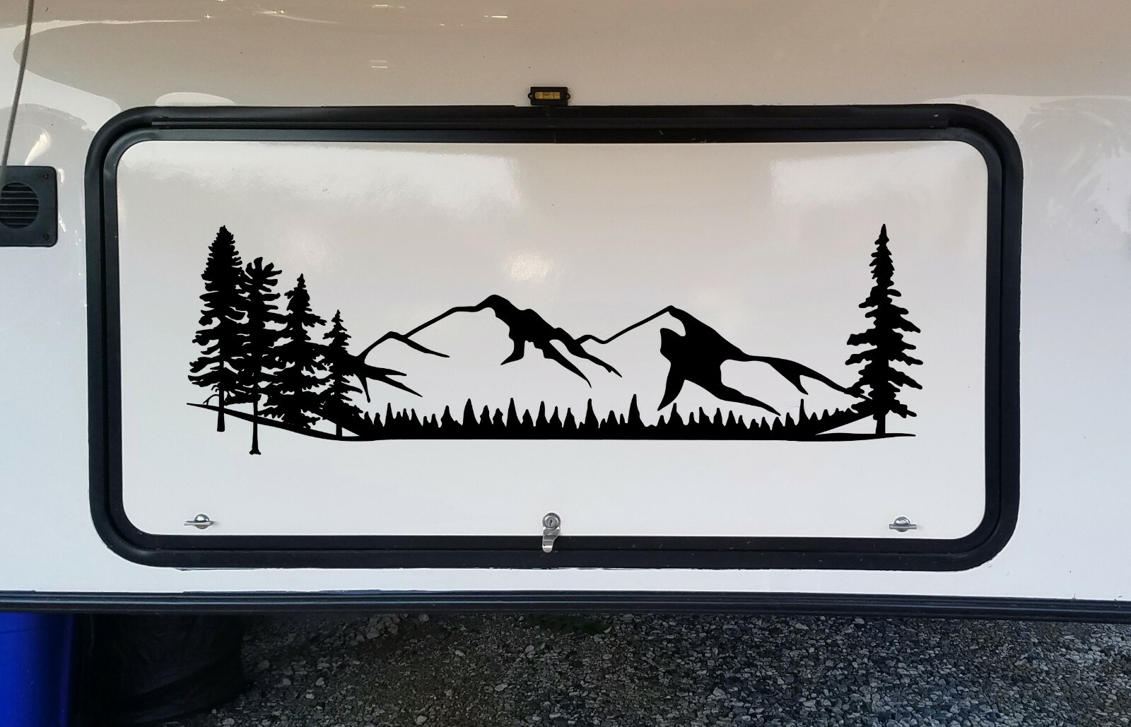 Mountains Forest Scene Vinyl Decal V1 Camper RV Travel Trailer Graphics Sticker