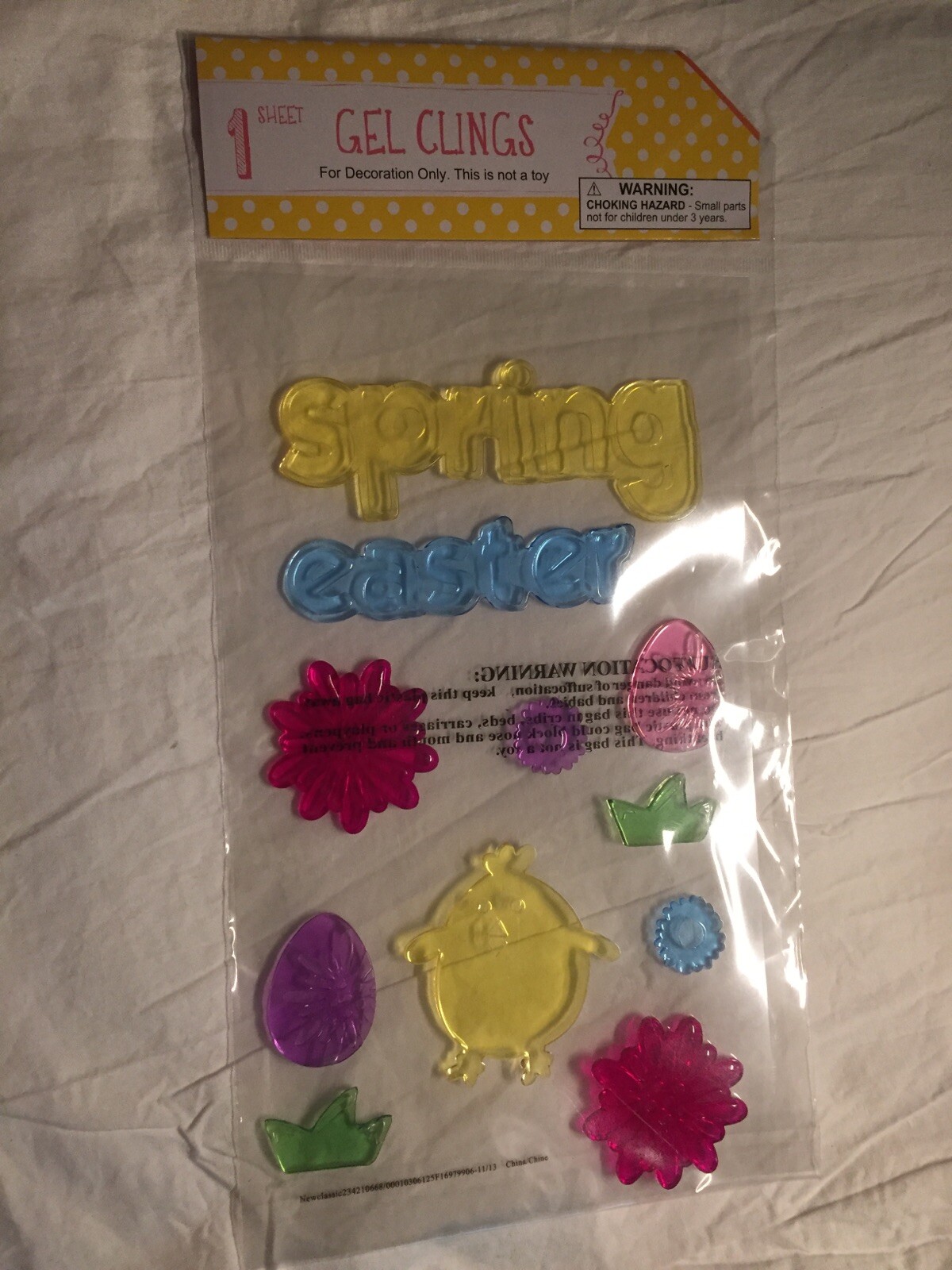 NEW Spring Summer Easter Chick Eggs Flowers Window Gel Clings Stickers 11 pcs!!!