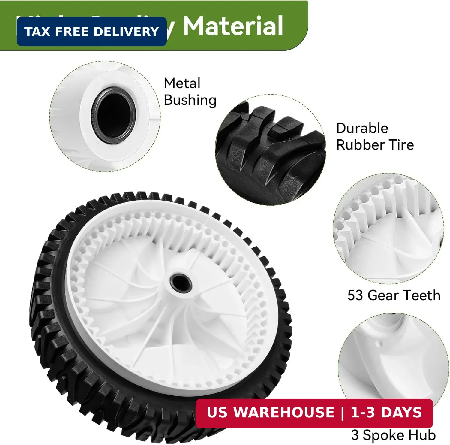 532403111 Front Drive Wheels Fit for Craftsman Mower – 194231X427 Front Tires Wh