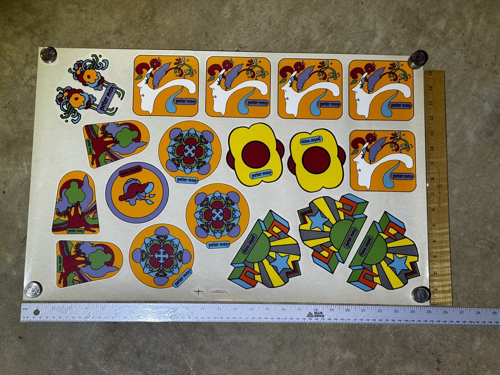 Peter Max Flower Power Decal 1970 Cookware Decals Hippie Groovy Kitchenware