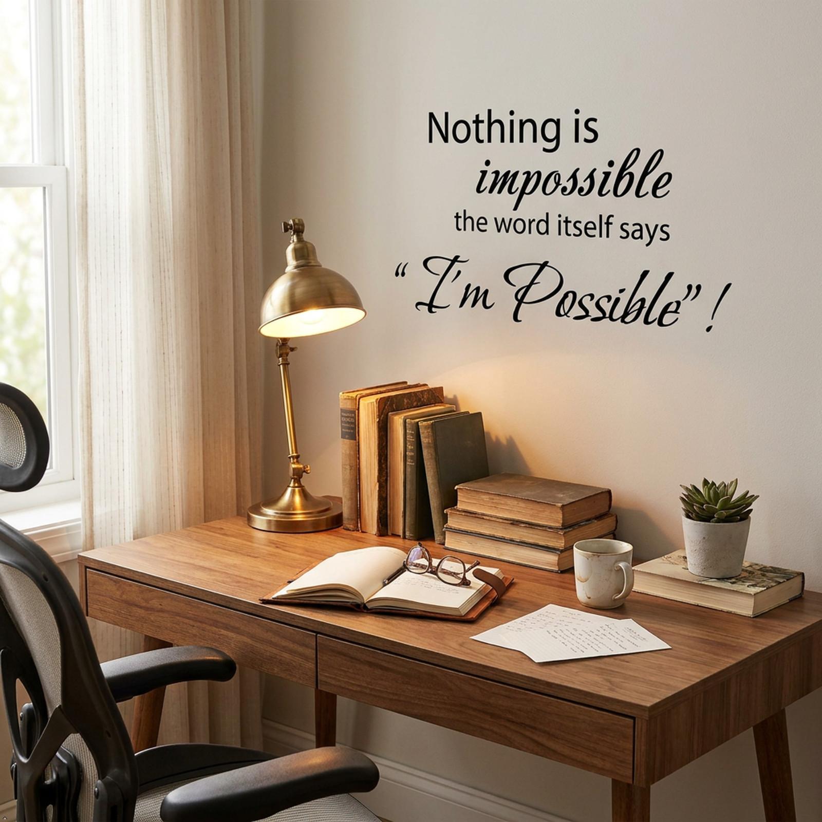 Nothing is Impossible Vinyl Wall Decal Decor Sticker Wall Home Art Removable