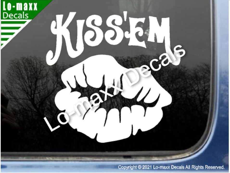 KISS’EM Kissing Hot Lips Original Design Superior Quality Die Cut Vinyl Decal