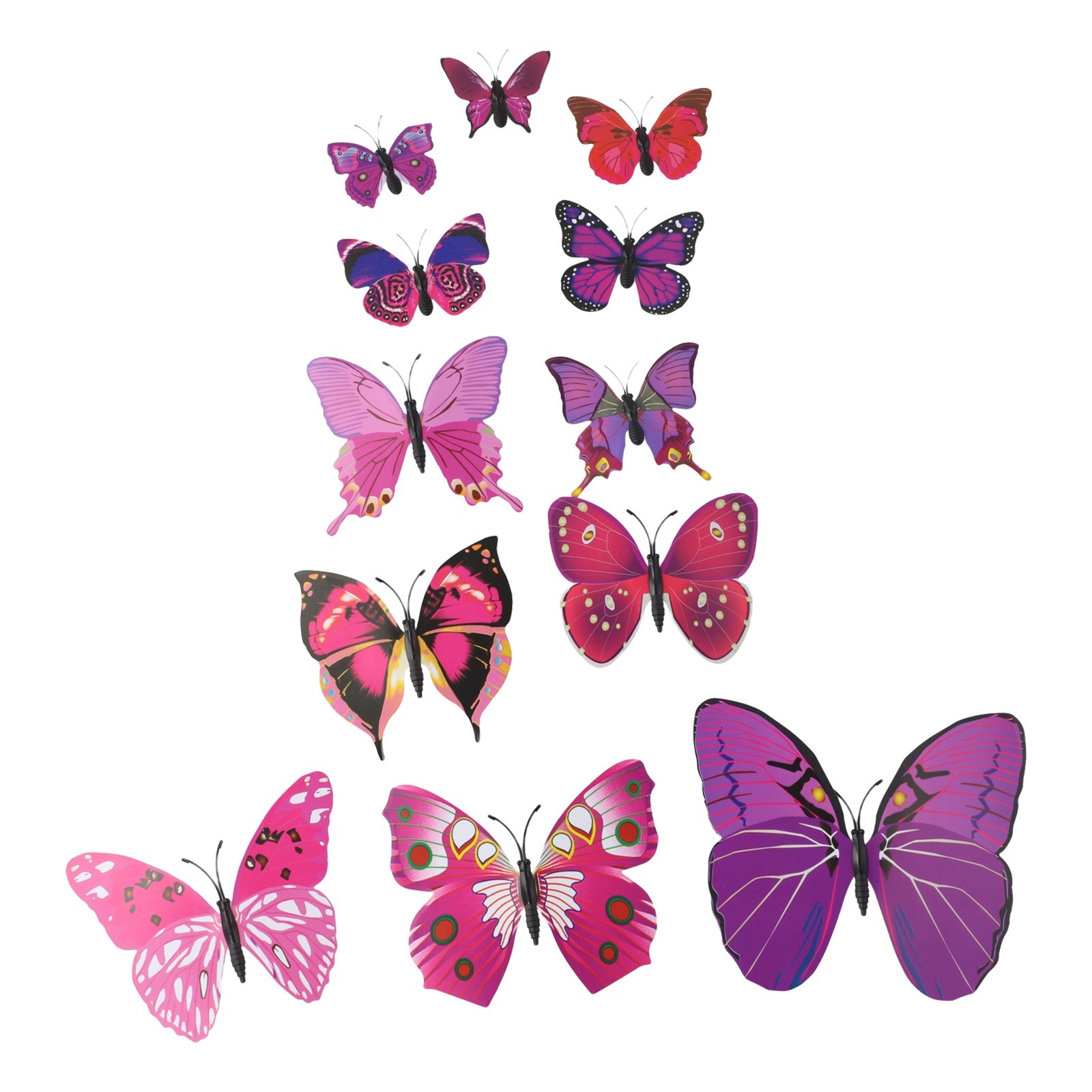 Whimsical 3D Butterfly Wall Art 12pcs Set for Living Room and Bedroom Decor