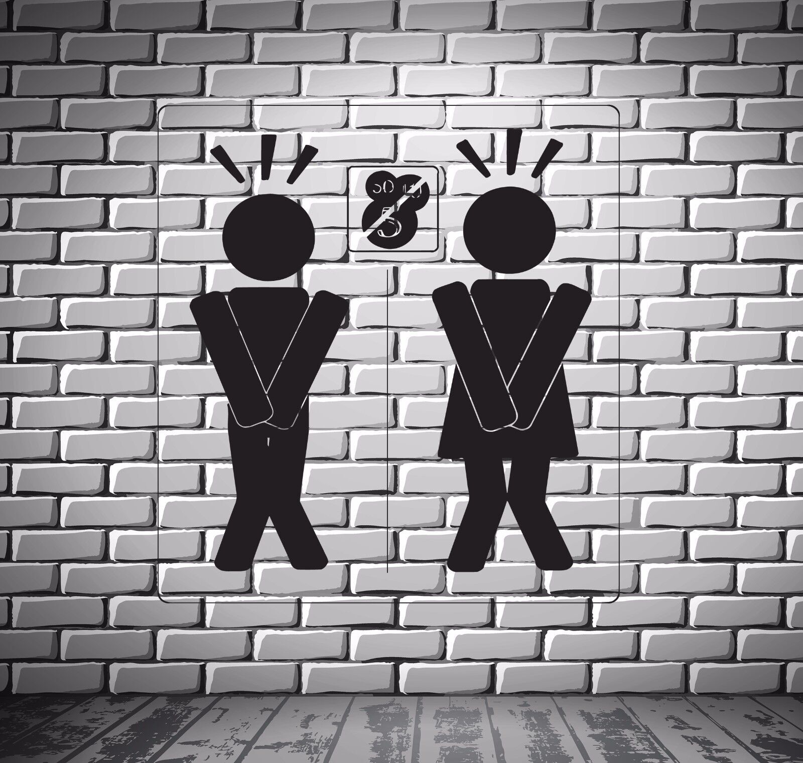 Vinyl Decal Emblem Badge Hygienic Place Men Women Wall Sticker (n604)