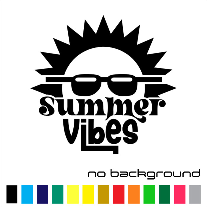 Summer Vibes Sticker Vinyl Decal – Sun Tropical Beach Wall Car Window Bumper