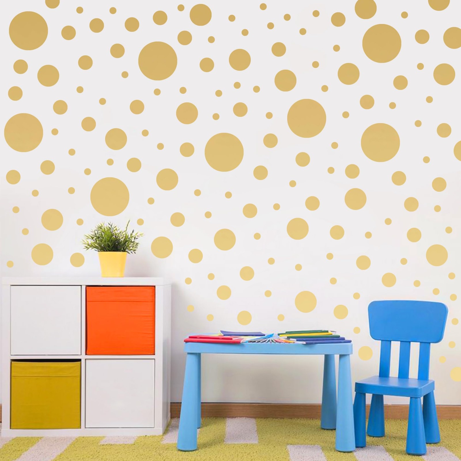Polka Dot Wall Decals Colorful Boho Wall Decal Peel and Stick Kids Decals Rem…