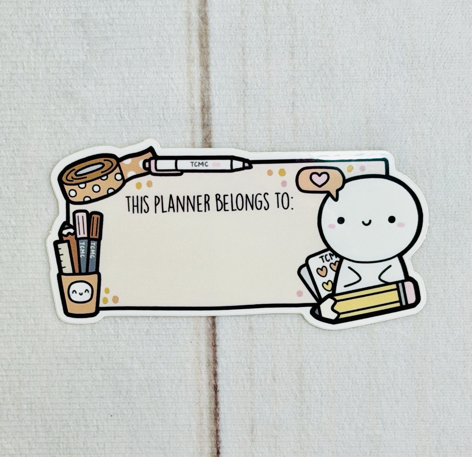 NEW The CoffeeMonsterzCo TCMC Neutral This Planner Belongs To Name Vinyl Sticker