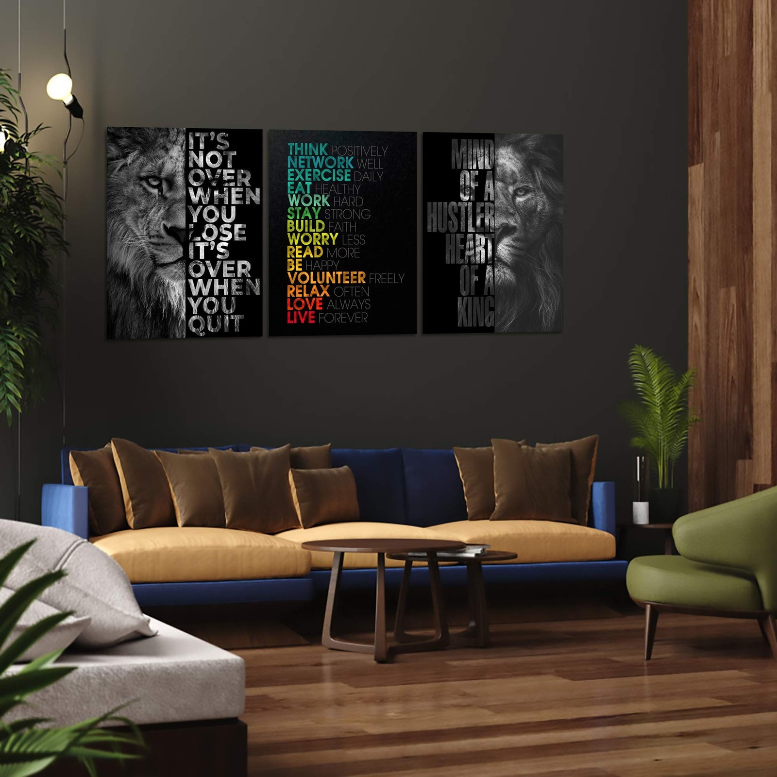 Motivational Office Wall Art Inspirational Canvas Wall Art Hustle Posters Wal…