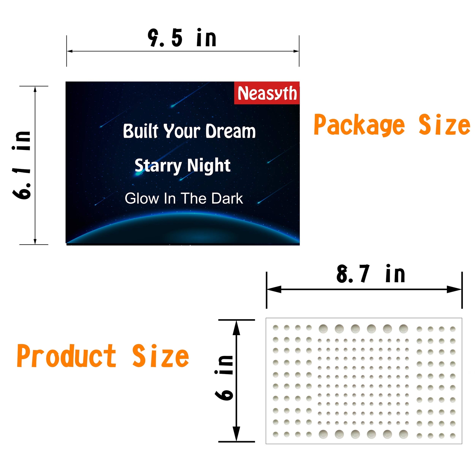 808 PCS Glow in the Dark Stars for Ceiling Wall Decals in Green and Sky Blue