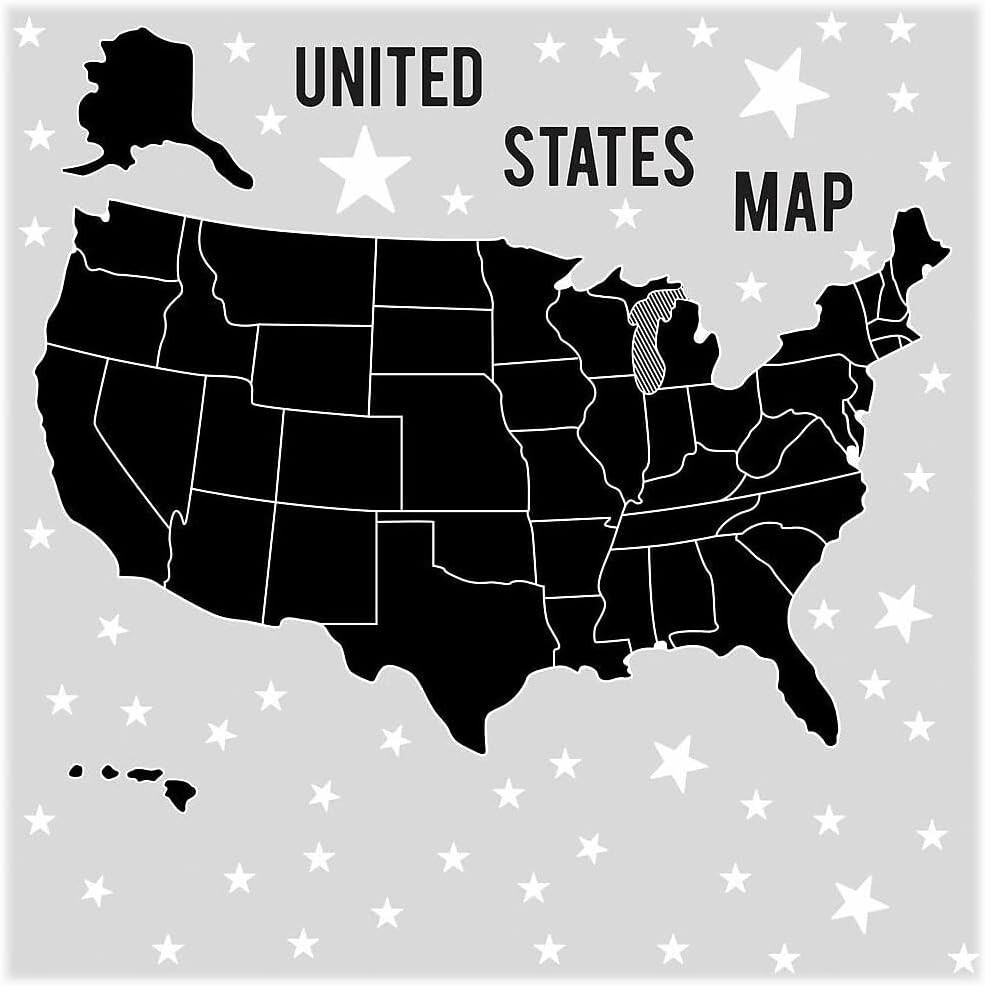 RoomMates Giant Wall Decals United States Map Chalk Board w/ Chalk Peel & Stick