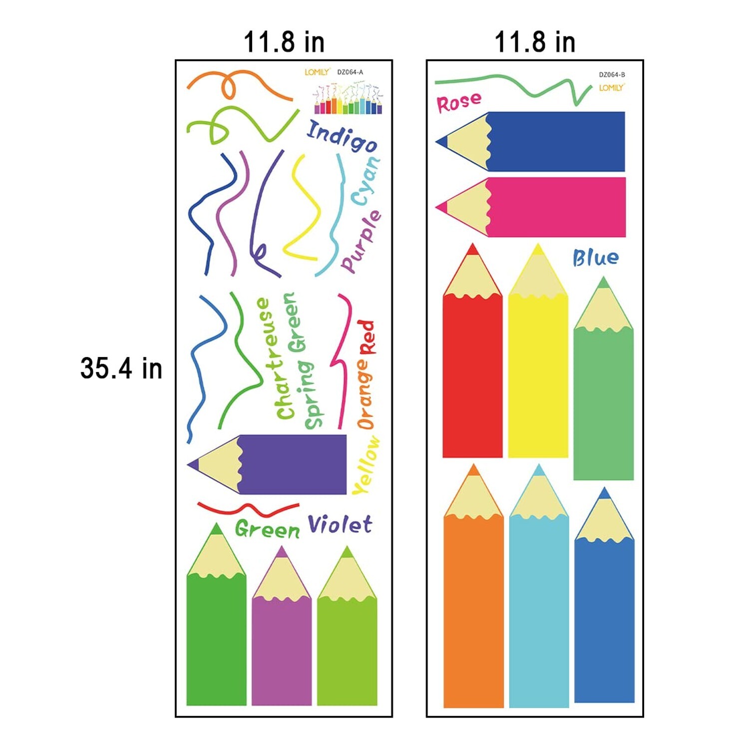 Color Educational Wall Decals Kids Large,Nursery Daycare Playroom Wall Sticke…