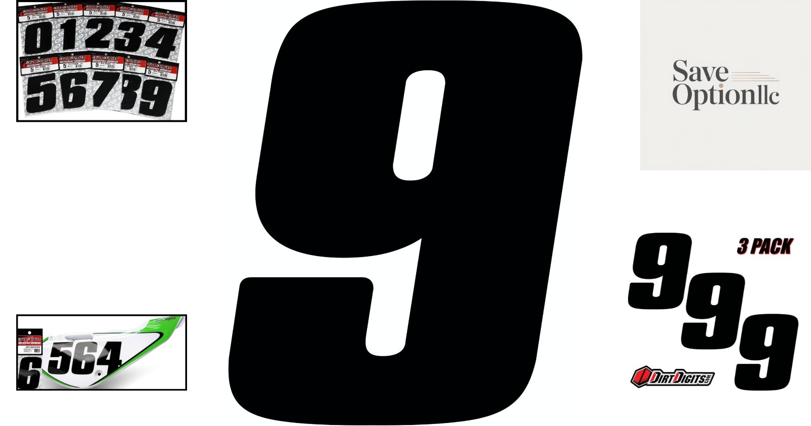 AMA Approved 7-Inch Black Vinyl Number 9 – High-Gloss Precision for Motorsports