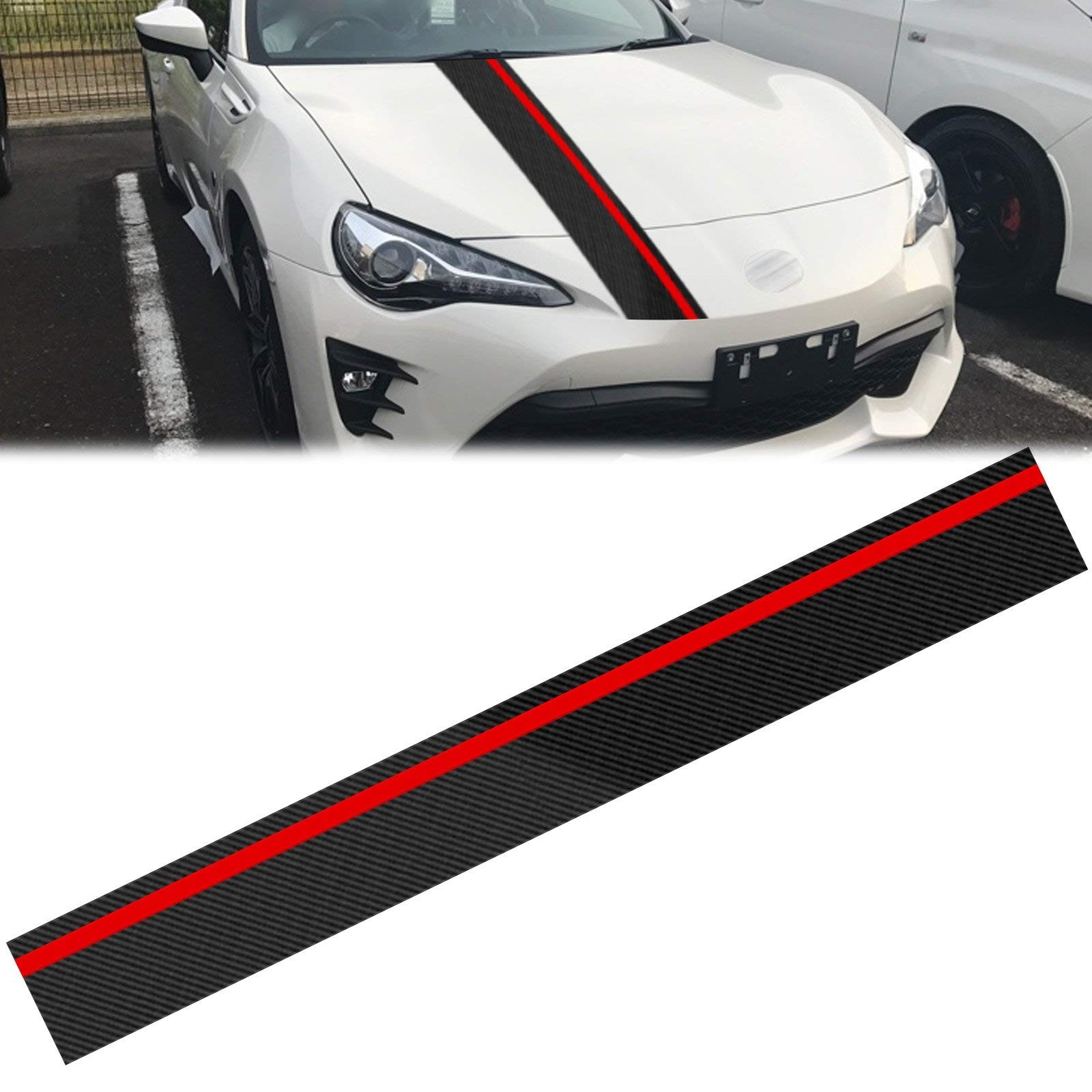 7-Inch Width Rally Racing Stripe Vinyl Graphics Decal Universal Car, Gloss Bl…