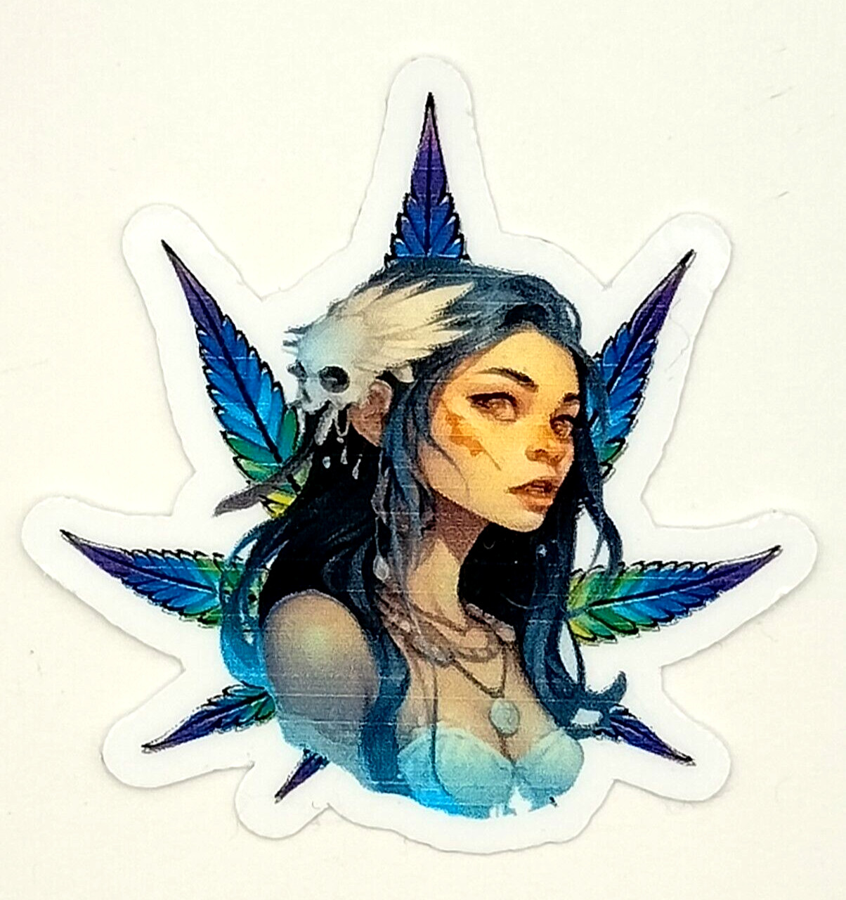 Native American Stoner Weed Smoker Sticker Vinyl Laptop Indigenous Art