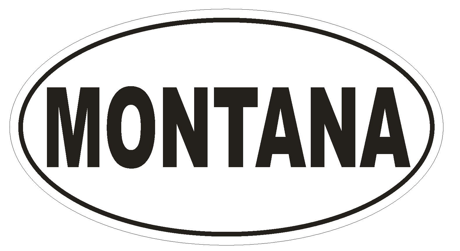 Montana Oval Bumper Sticker or Helmet Sticker D2354 State Euro Oval