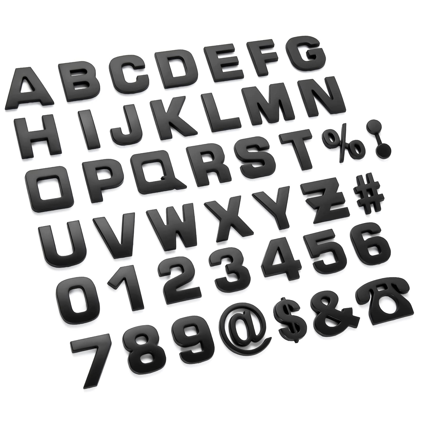 Lamoutor 43Pcs Car Emblem Letters Small size (height 1.1 inches), B-Black