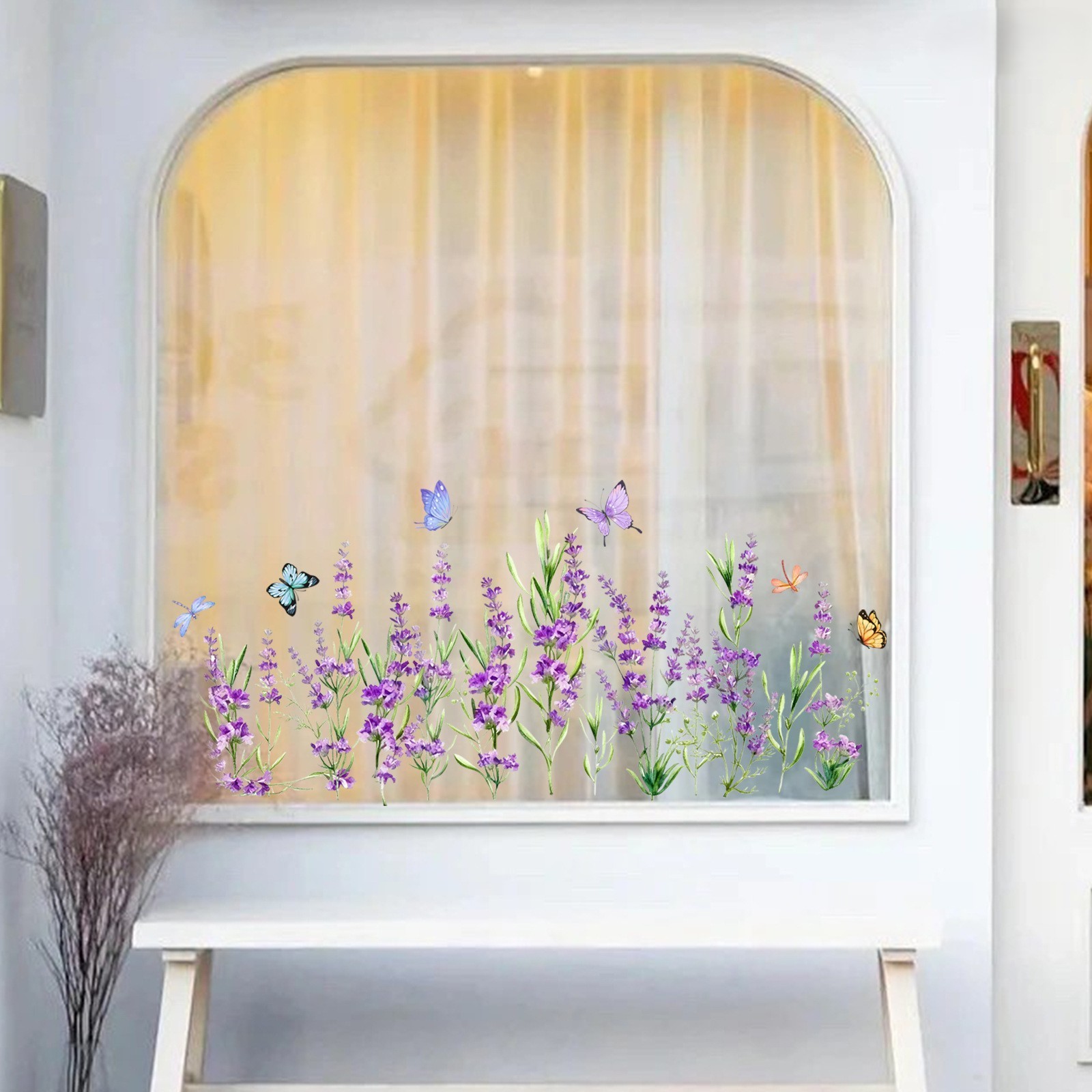 Fade Resistant Floral Window Stickers for Spring Summer Home Decoration