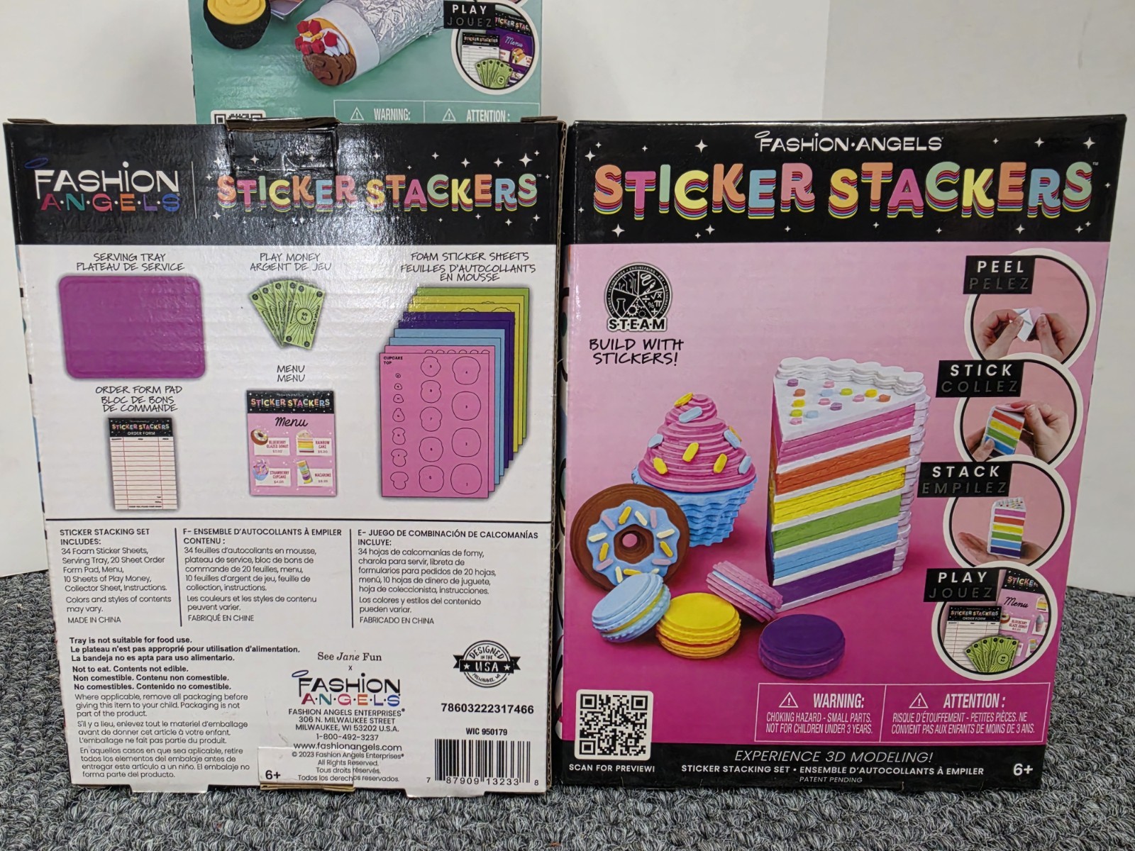 4 X Fashion Angels Sticker Stackers Foam Sticker Stacking System -2 boxes/style