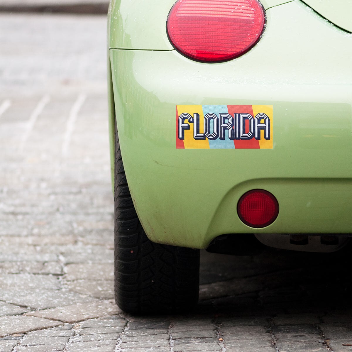 Bumper Sticker: Florida Retro Style Font, Retro FL, US State Souvenir