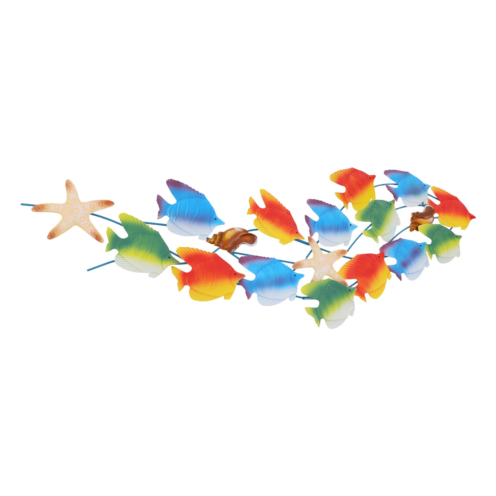 Metal Marine Fish Group Wall Decoration,ocean Decor Art F/ Living Room/bedroom