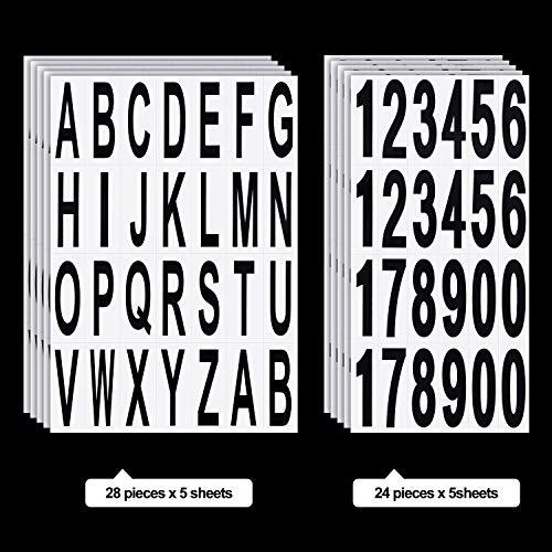 10 Sheets Mailbox Numbers and Letters Stickers for 3 x 1 Inch, 3 x 1.2 Inch