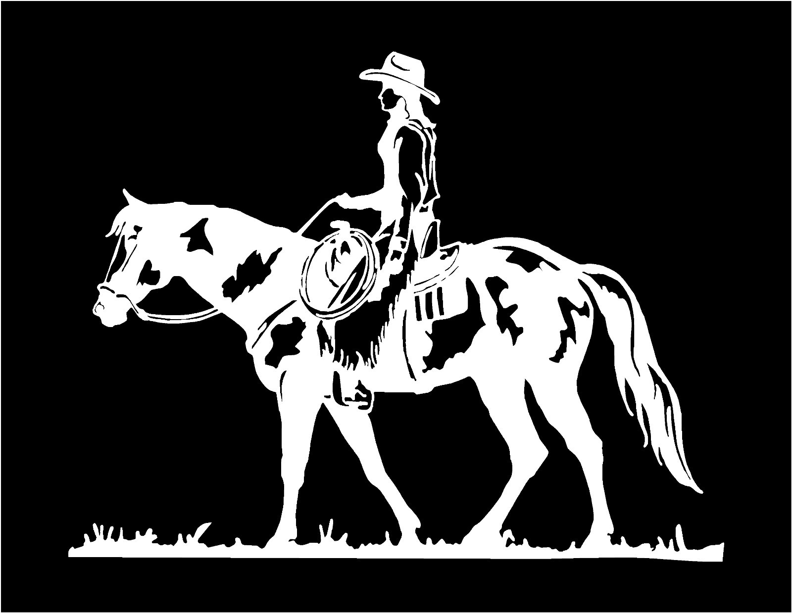 Cowgirl on Pleasure Horse Vinyl Decal car truck trailer window sticker graphics