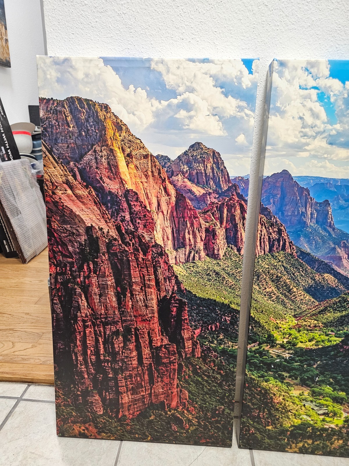 ZION National Park Angels Landing 3 pcs. Canvas Art w/mirrored edges Made in USA