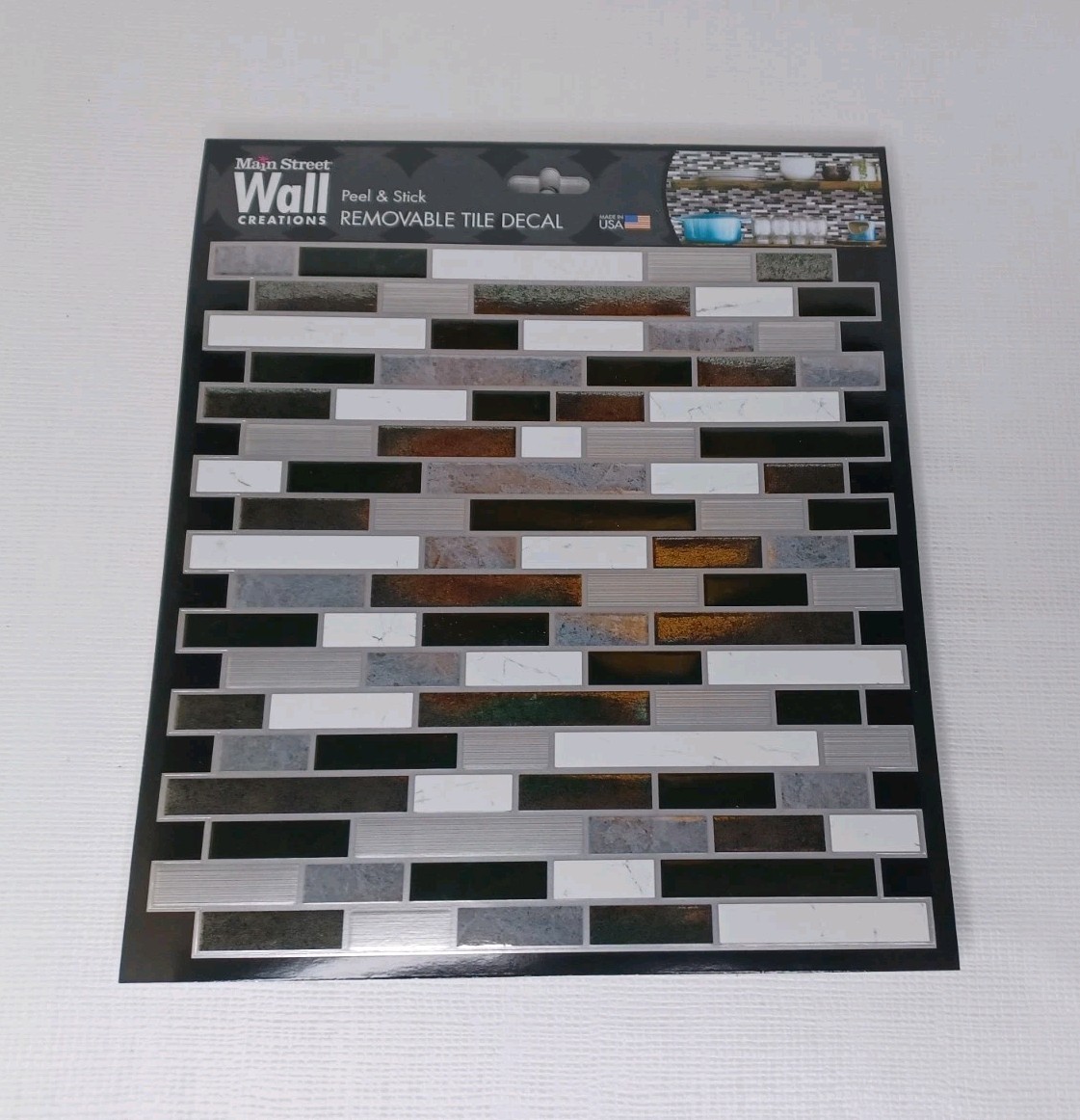 24 Main Street Wall Creations Peel & Stick Removable Tile Decals 8" x 8"