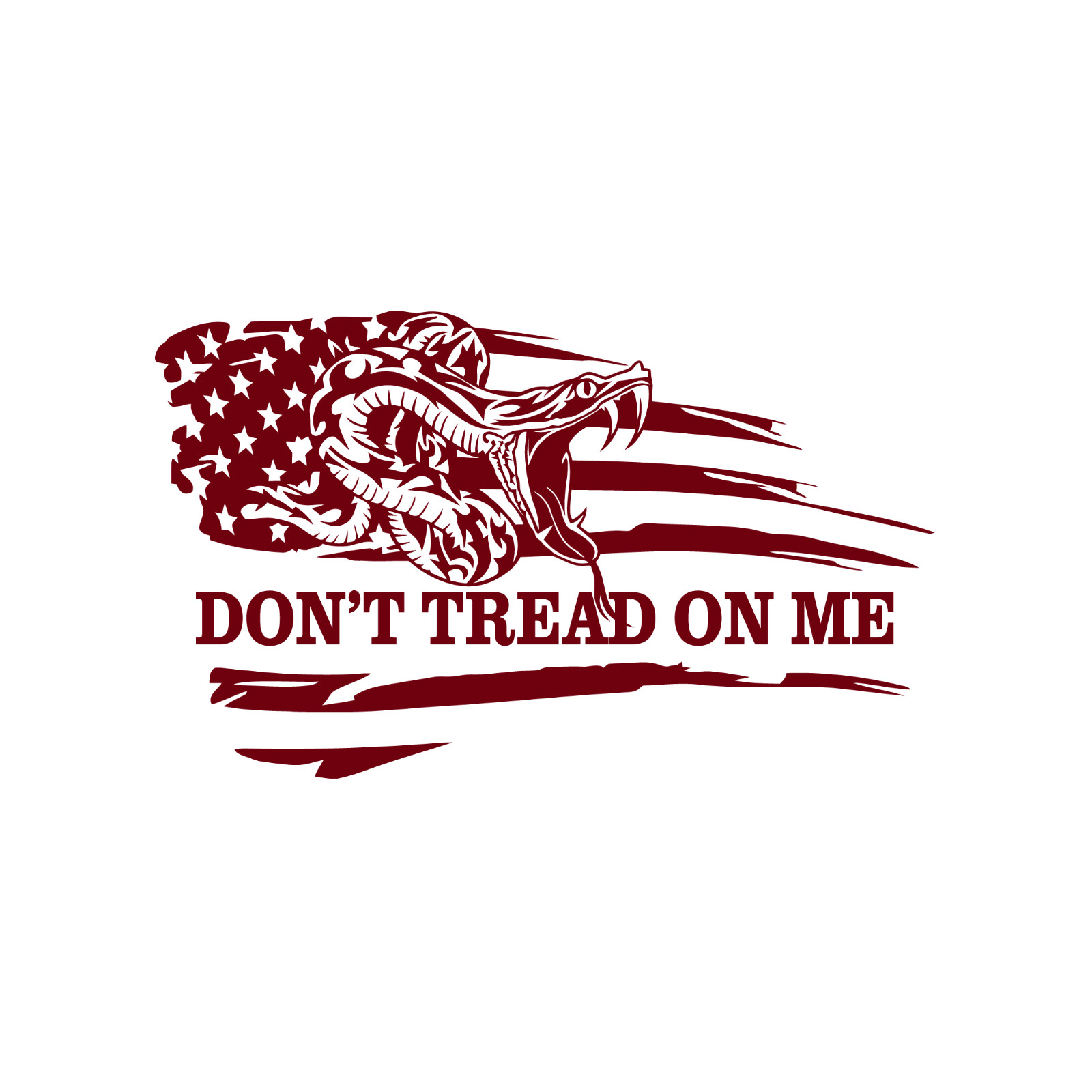 American USA Distressed Flag Don't Tread On Me Snake Die Cut Decal