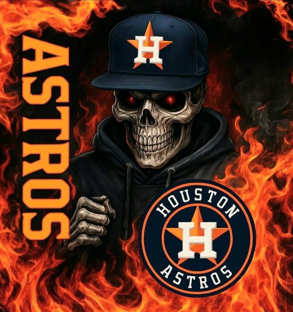 Astros Skull Fan Sticker Decal Laptop Wall Mirror Cup Tumblr Locker Bin