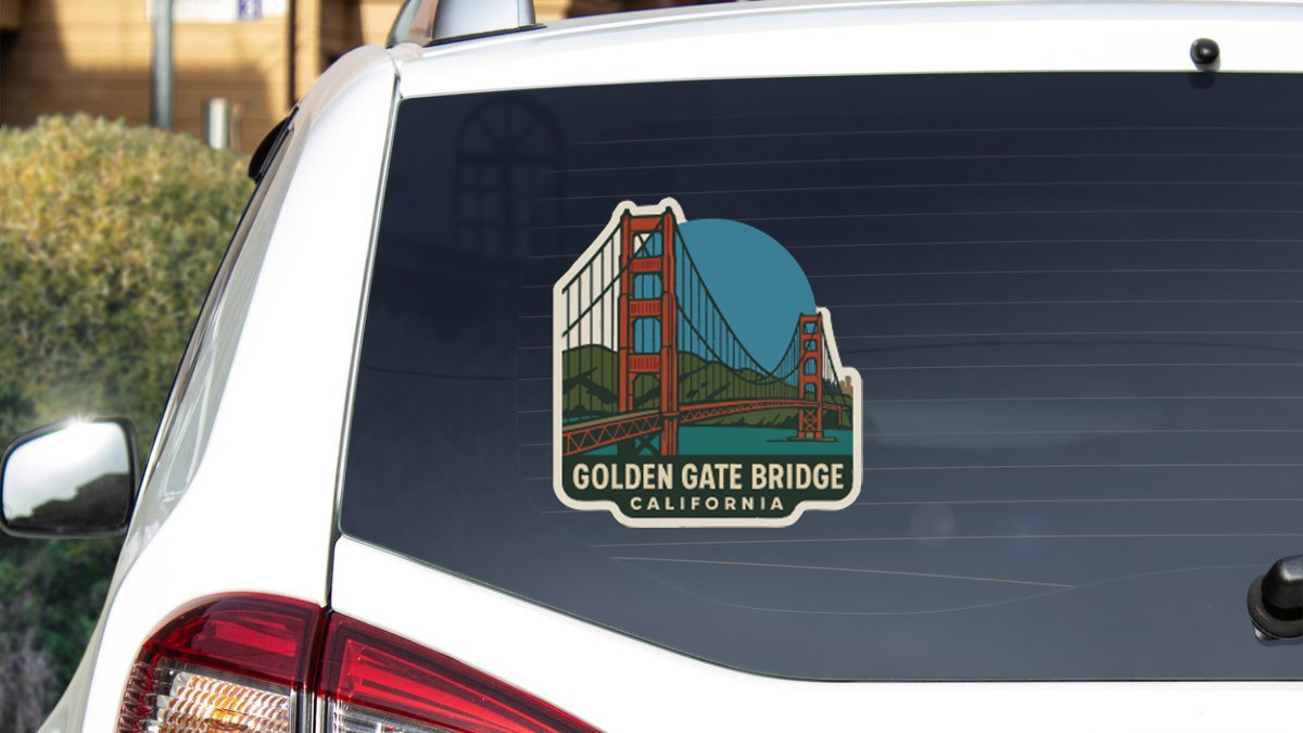 Golden Gate Bridge California Sticker Decal Vinyl Die-Cut Symbolic Landmark