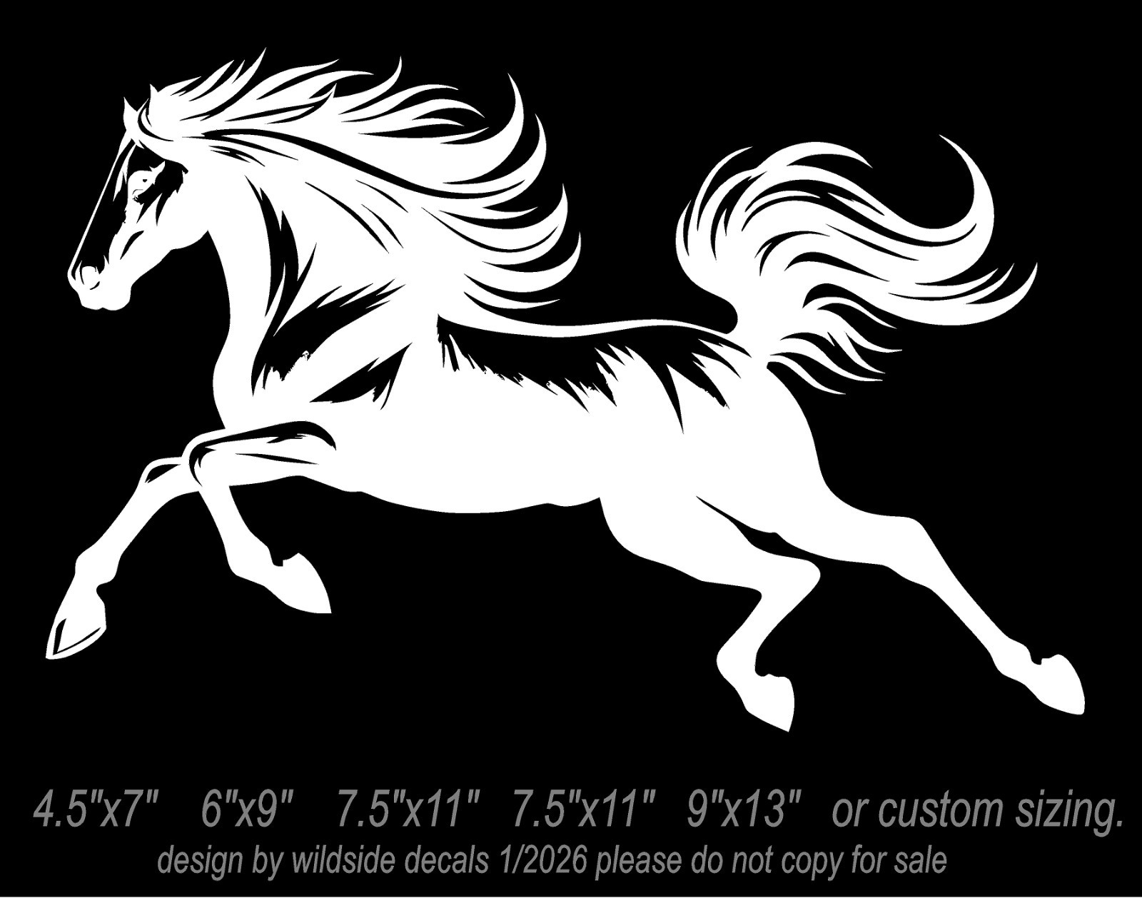 Running Stallion Horse Vinyl Decal car window horse trailer sticker