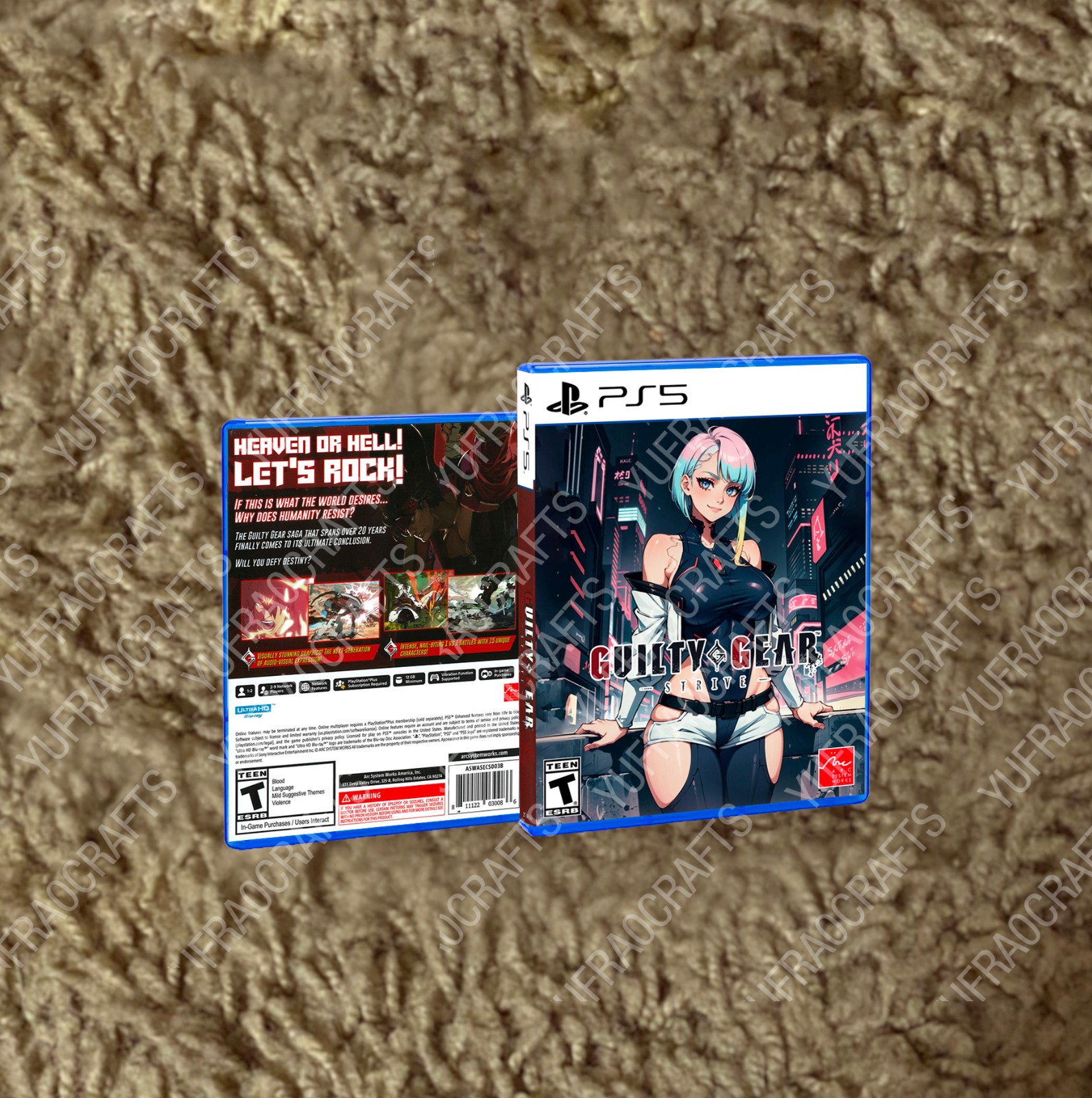 Guilty Gear Strive | Lucy Kushinada PS5 CUSTOM COVER ART & CASE