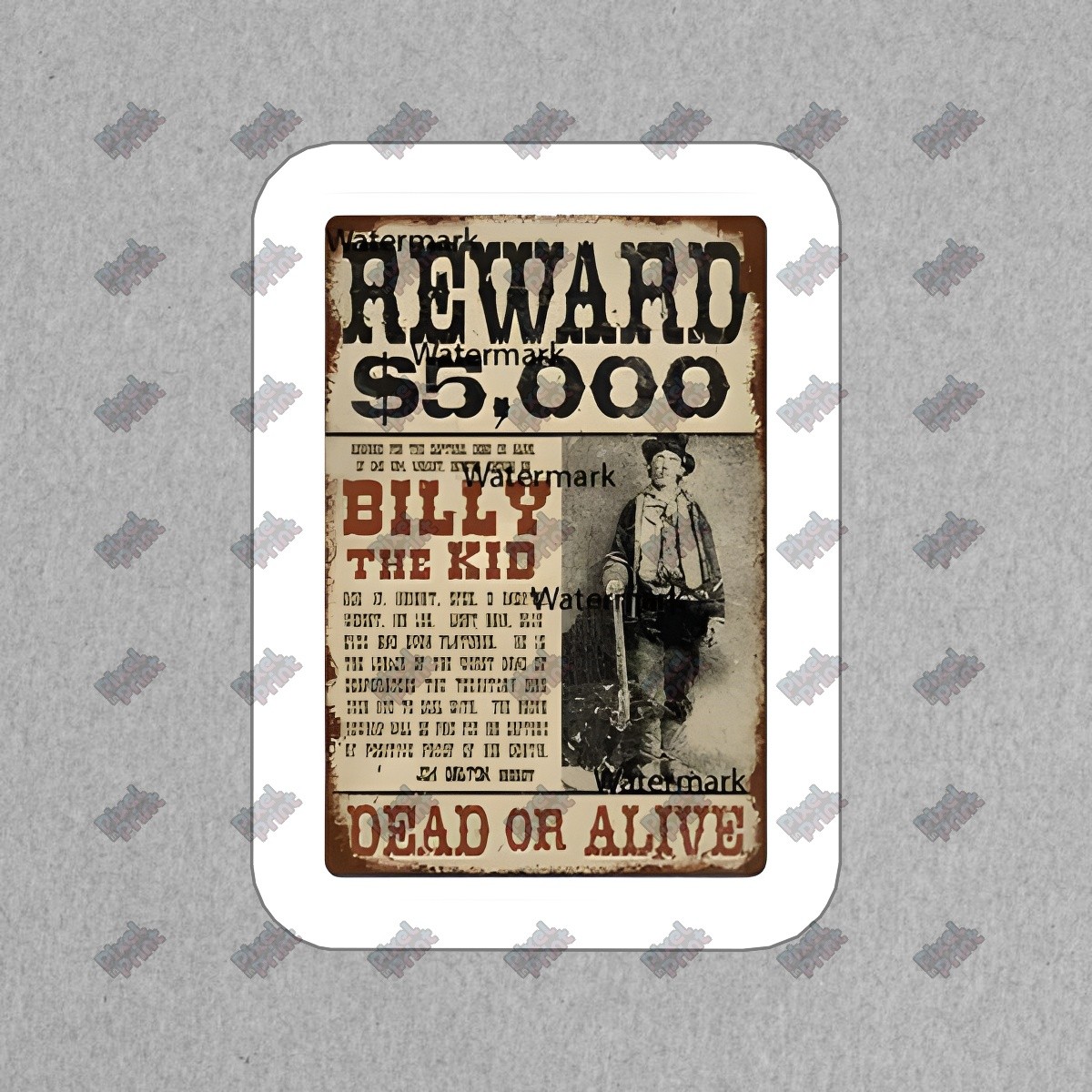 Vintage Billy the Kid Reward Poster Vinyl Sticker Western Decor Decal #895088
