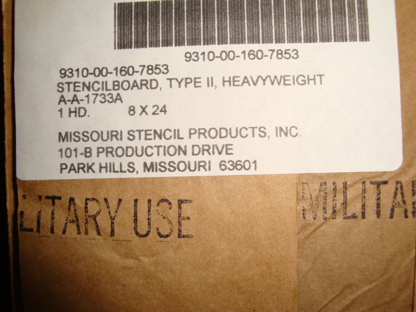 CUSTOM MADE Military Oil board Stencil 1/2" Marsh/COST-$1 for4 letters=Quantity1