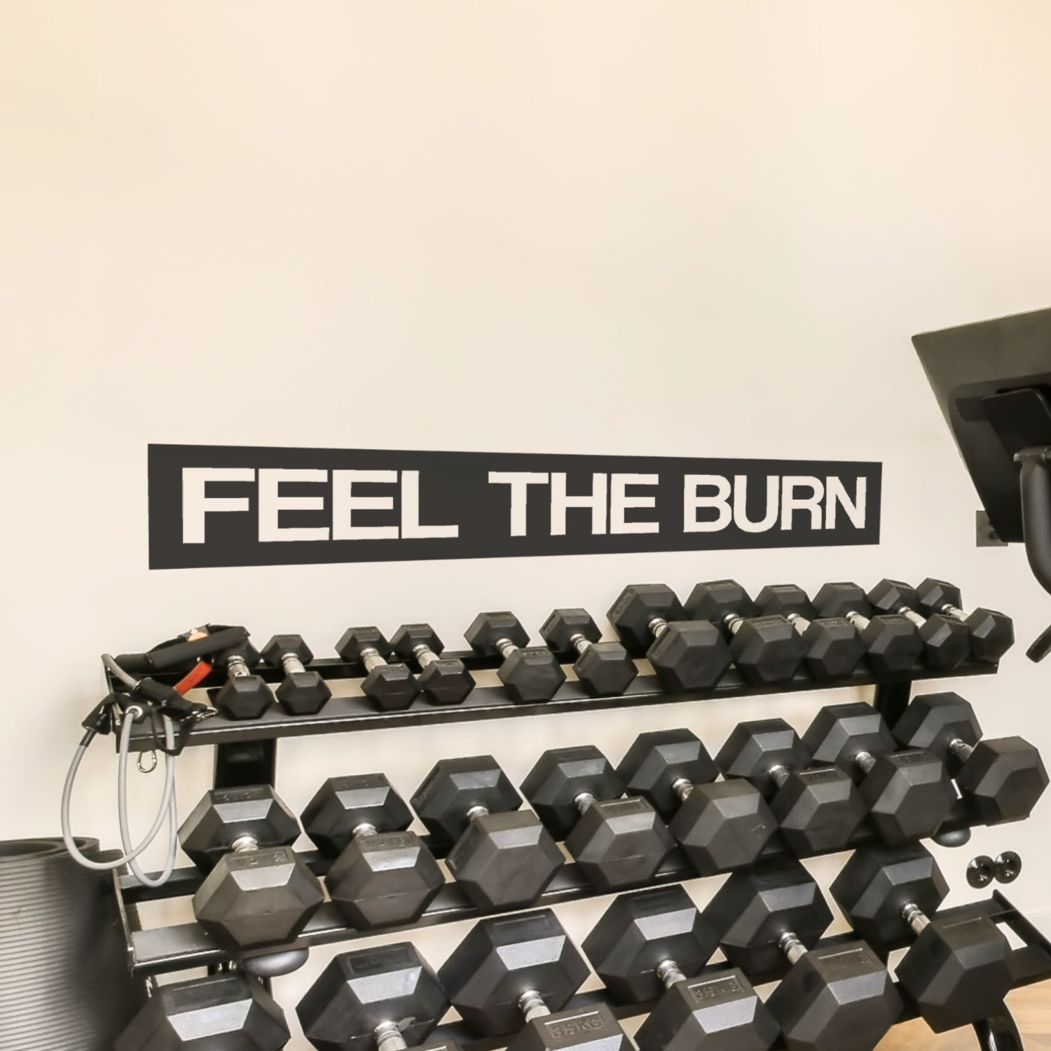 Motivational Wall Decal – Feel the Burn – Gym, Fitness, and Workout Room Decor