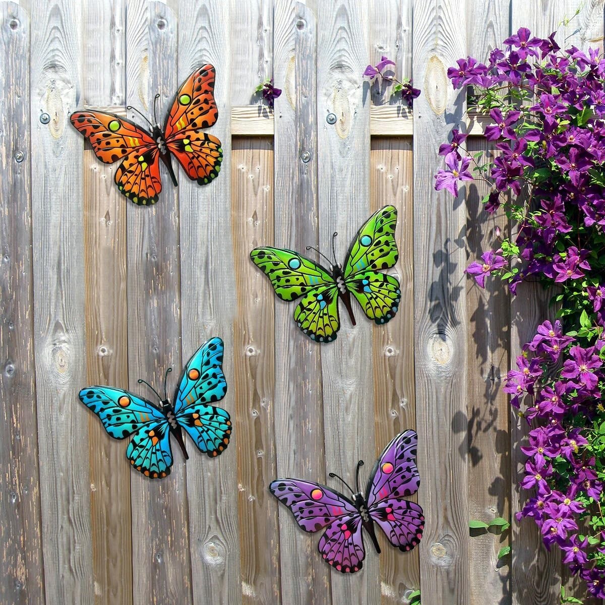 Metal Butterfly Wall Art – 9.6" Colorful Outdoor Decor for Garden Living Room