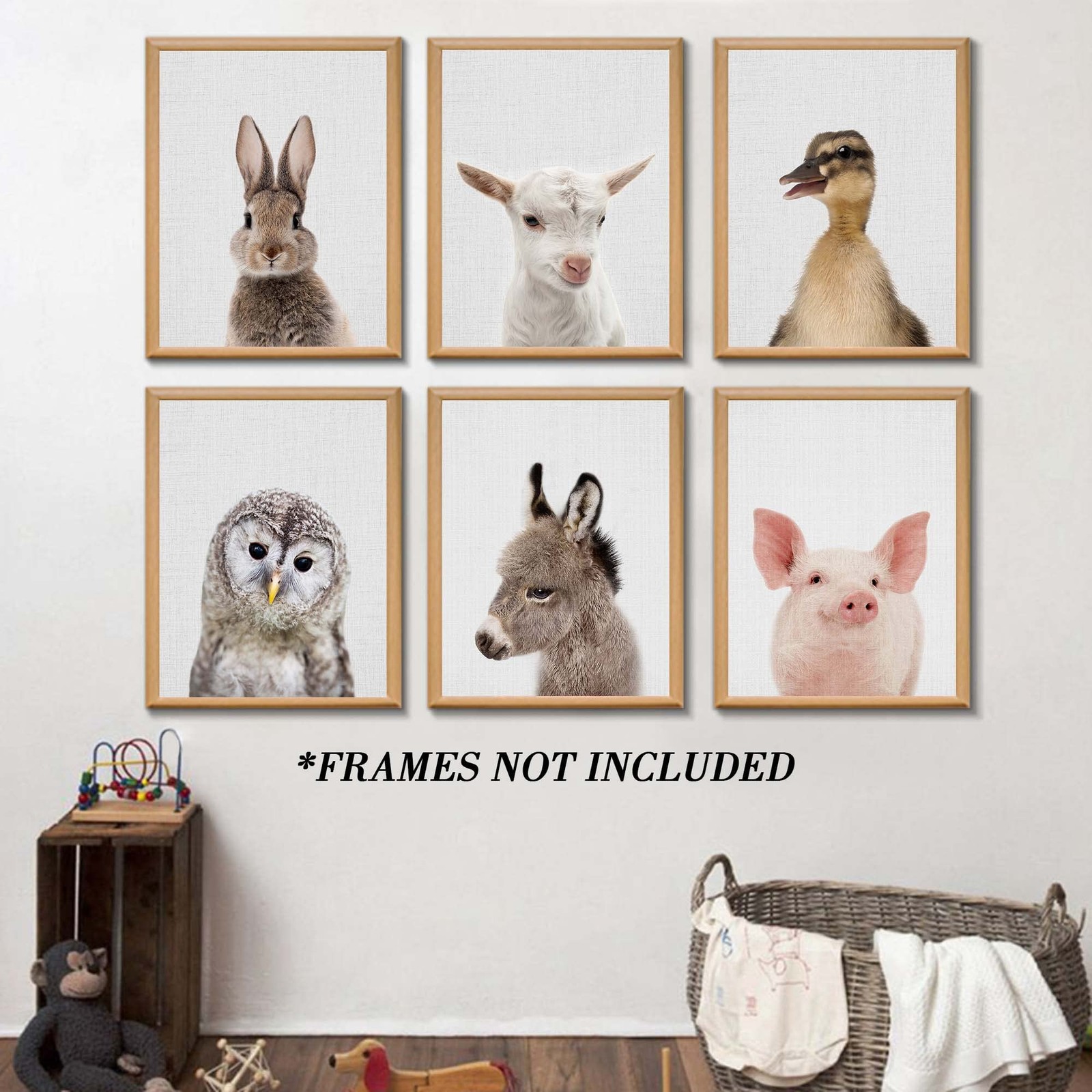 Farmhouse Baby Animal Posters and Prints, Cue Bunny, Duck Rabbit, Owl Prints,…